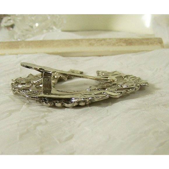 Sylvia Dahl Butterfly & Leaves Silver Tone Clip for Apparel, Hair, Craft Project - Picture 3 of 6